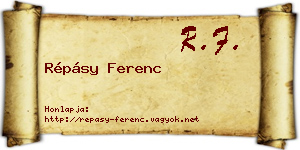 Répásy Ferenc névjegykártya