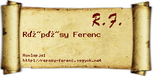 Répásy Ferenc névjegykártya